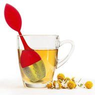 Tea Infuser Leaf Strainer Food Grade Silicone Bag Filter Diffuser With Stainless Steel Ball for Herbal Loose-Blue N18