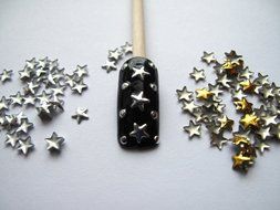 300x 3d Metal Alloy Gold Silver Heart Star Nail Art Tips Design Decorations DIY (rectangle) N4