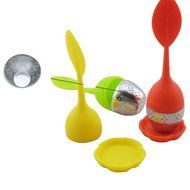 Tea Infuser Leaf Strainer Food Grade Silicone Bag Filter Diffuser With Stainless Steel Ball for Herbal Loose-Blue N19