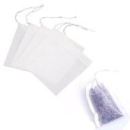 Disposable Tea Strainer, AOTOSOLO Drawstring Seal Filter, Empty Paper Tea Bags Cloth (White, L Size, Set of 100) N2