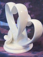 Hortense B. Hewitt Wedding Accessories, Cake Top, Contemporary Double Heart, 4-Inches Tall x 5-Inches Wide N6