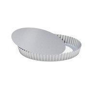 Patisse Silver-Top Flan Tin with Loose Base Nonstick Pan, Silver Grey