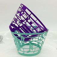 CozyT 50 PACK Note Design Cupcake Wrappers Artistic Bake Cake Paper Cups Vine Lace Laser Cut Liner Baking Cup... N5