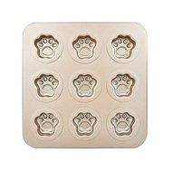 Astra shop Premium 9 Cup Champagne Cat Paw Prints Cake Pan Cute Baking Pan Non Stick Cake Mold Muffin Pan,11 x... N5