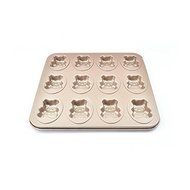 Astra shop Premium 9 Cup Champagne Cat Paw Prints Cake Pan Cute Baking Pan Non Stick Cake Mold Muffin Pan,11 x... N7