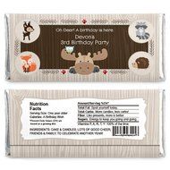 Custom Woodland Creatures - Personalized Baby Shower or Birthday Party Favors Candy Bar Wrappers - Set of 24 N2