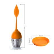 Silicone Tea Infuser Leaf Strainer Handle with with Drip Tray - Best for Loose Leaf or Herbal Tea (1, Blue) N5
