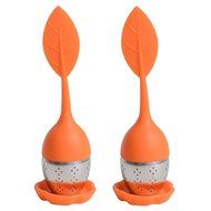 Silicone Tea Infuser Leaf Strainer Handle with with Drip Tray - Best for Loose Leaf or Herbal Tea (1, Blue) N6