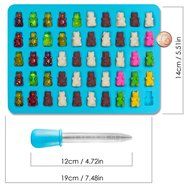 Gooj-Gummy Bear Molds- 3 Silicone Molds 150 gummy bears total 3 BONUS Droppers, e-Book PDF Download.- BPA Free N5
