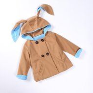 Coat,BeautyVan Baby Kid Girl Winter Clothes Rabbit Ears Jackets Hoody Coat Double Breasted Coat (5T, Beige) N15