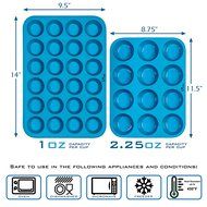 KPKitchen Silicone Muffin &amp; Cupcake Baking Pan Set (12 &amp; 24 Mini Cup Sizes) - BPA Free &amp; Non Stick Dishwasher... N6