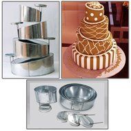 Euro Tins multi layer cake pans Topsy Turvy Round 4 tier wedding cake pan - cake tin set with detachable stand
