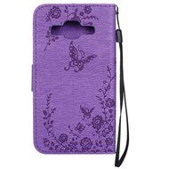 Galaxy Core Prime Wallet Case,PHEZEN Serect Garden Butterfly Flower Inlaid Shiny Glitter Diamond Pu Leather Flip... N29