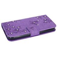 Galaxy Core Prime Wallet Case,PHEZEN Serect Garden Butterfly Flower Inlaid Shiny Glitter Diamond Pu Leather Flip... N30