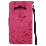 Galaxy Core Prime Wallet Case,PHEZEN Serect Garden Butterfly Flower Inlaid Shiny Glitter Diamond Pu Leather Flip... N35
