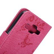 Galaxy Core Prime Wallet Case,PHEZEN Serect Garden Butterfly Flower Inlaid Shiny Glitter Diamond Pu Leather Flip... N36