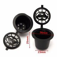 KINGSO 4pcs Reusable Coffee Capsules Cups Espresso Pods Filters For Nespresso Machines with 1pc Plastic Spoon N13