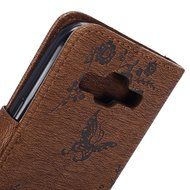 Galaxy Core Prime Wallet Case,PHEZEN Serect Garden Butterfly Flower Inlaid Shiny Glitter Diamond Pu Leather Flip... N41