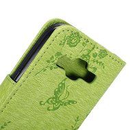 Galaxy Core Prime Wallet Case,PHEZEN Serect Garden Butterfly Flower Inlaid Shiny Glitter Diamond Pu Leather Flip... N43