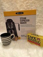 Bella Steam Espresso Maker, 12 Oz Diswasher Safe Ceramic Mug, 10 Oz Cafe Bustelo Espresso Ground Coffee Bundle N3