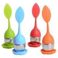 chichic Silicone Loose Tea Infuser Set, Cute Strainer, Steeper with Drip Tray, Best for Leaf or Herbal Tea, Green... N6