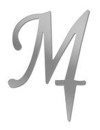 Darice VL3M Mirror Acrylic Initial Letter Cake Topper with Stake, Alphabet M, 3-Inch
