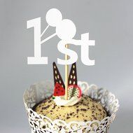 20pcs Baby First 1st Birthday Party Supplies Cupcake Picks Toppers Decoration - Gold N9