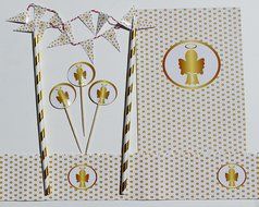 Angel - 25 Cupcake Toppers, 1 Cake Topper/ Bunting, 1 Cake Frill N7