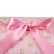 Wanting Portable Square Cake Boxes Bakery Cake Gift Boxes With Beautiful Ribbon Pink(Pack of 2) N2