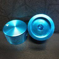 Riverstone Audio - Pair (2 PCS, Blue Color) Potentiometer Knobs, - Solid Aluminum - CNC Machined - BLUE Anodized... N4