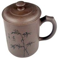 YESTARUSA&reg; Chinese Yixing Zisha Handcraft Tea Cup Mug Engraved Bamboo Cup 500cc 16oz Pu Erh Tea Black Tea Mug