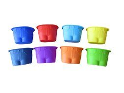 Win&amp;Co The Muffin Family Silicone Baking Cups Set of 8 Jean Shaped Silicone Bake Cups Create a Hilarious "Muffin... N3