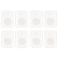 Theater Solutions TS425ODW Indoor or Outdoor Speakers Weatherproof Mountable White 4 Pair Pack