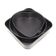 docooler Set of Three Springform Pans Cake Bake Mould Mold Bakeware with Removable Bottom Round Heart Square Shape... N3