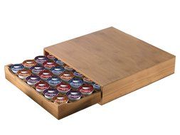 Creative Home Deluxe Bamboo Single Serve Coffee Pod Holder, Storage Drawer
