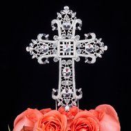 LOVENJOY Gift Box Pack Cross Rhinestone Crystal Cake Decoration Topper for Wedding Religious Baptism Christening... N8
