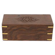 Rusticity Wood Tea Bag / Spice Storage Box with Lid and 9 pockets | Handmade | (9x6 in) N8