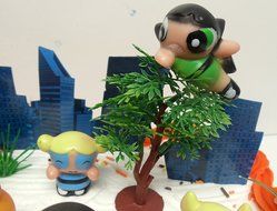 Powerpuff Girls 20 Piece Birthday Cake Topper Set Featuring Power Puff Girls Blossom, Bubbles, and Buttercup and... N7