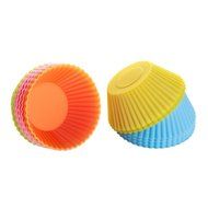 TuangShop Silicone Cup cake Tool Bakeware Baking Pastry 7CM 12pcs 6 Colors N8