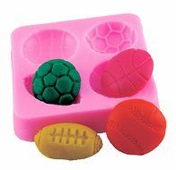 Sports Balls - Soccer, Football, Baseball &amp; Basketball Silicone Mold for Gum Paste, Fondant, Chocolate, Crafts N2
