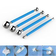 BUTEFO 4pcs Metal Ball Fondant Cake Decorating Sculpting Tools Sugar Craft Gumpaste Flower Modelling Mold Stainless... N6
