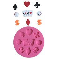 LYNCH Poker Design Fondant Silicone 3D Mold DIY Chocolate Cake Tools,Pink N3