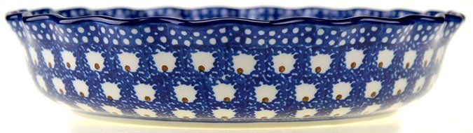 Ceramika Artystyczna Polish Handmade Deep Fluted Pie Pan 11"