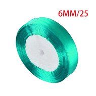 25 yards/roll 6mm Single Face Satin Ribbon Decor Gift Packing Christmas Ribbons-Dark Green N51
