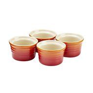 Le Creuset Stoneware 4-3/4-Ounce 4-Piece Ramekin Set, Red