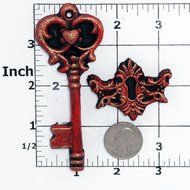 Romantic Skeleton Key Silicone Mold, Food Safe Wedding Cake Decorating with Fondant, Chocolate, Candy, Craft Mold... N4