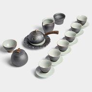 CCWY Ceramic Kung Fu tea package of high-grade black ru-sided coaster King size tea pot Tea Cup,Betting ru