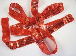 1"(22-25mm) Sequin Beading Lace Spangle Ribbon Trim 2*1yards (Pink) N2