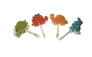 Bilipala 24pcs Dinosaur Cupcake Toppers Picks, Puffy Picks, Cake Decoration N3
