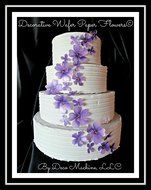 24 PURPLE Lavender Decorative Wafer Paper Flowers &copy; 3 Sizes 1&quot; - 2&quot; Cake Toppers